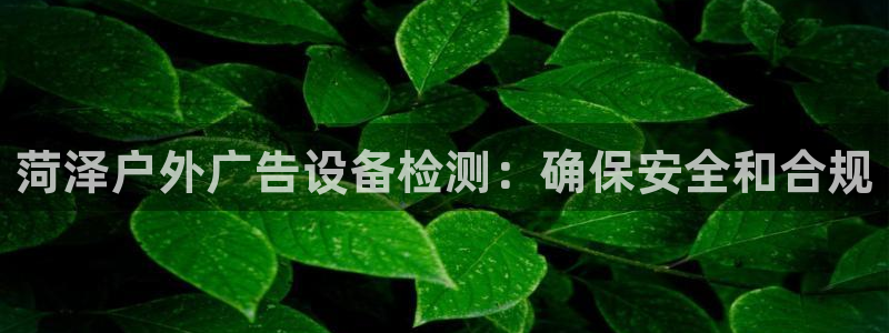 杏宇平台总代理是谁：菏泽户外广告设备检测
