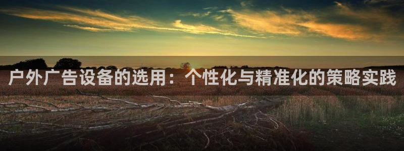 杏宇平台注册地址在哪里：户外广告设备的选用：个性化与精准化的策略实践