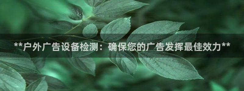 杏宇平台代理怎么样：**户外广告设备检测：确保您的广告发挥最佳效力**