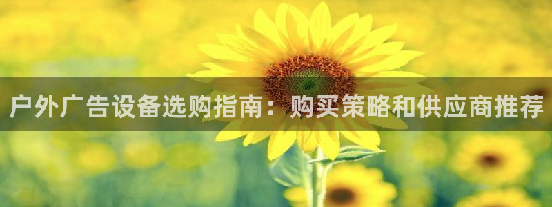 杏宇平台注册地址在哪里：户外广告设备选购指南：购买策略和供应商推荐